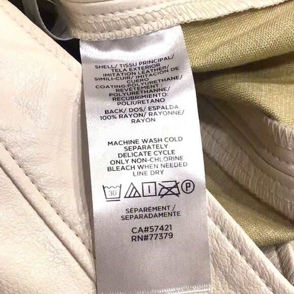 SOLD Ann Taylor White Faux Leather A Line Panel Stitch Midi Skirt NEW - Picture 11 of 15